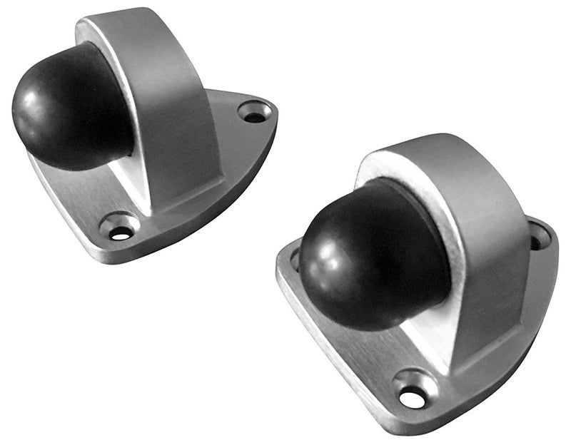 Shepherd Hardware 3406E Heavy Duty Floor Mount Door Stop, 2-Pack, 2 Inch, Satin Nickel - Image 1